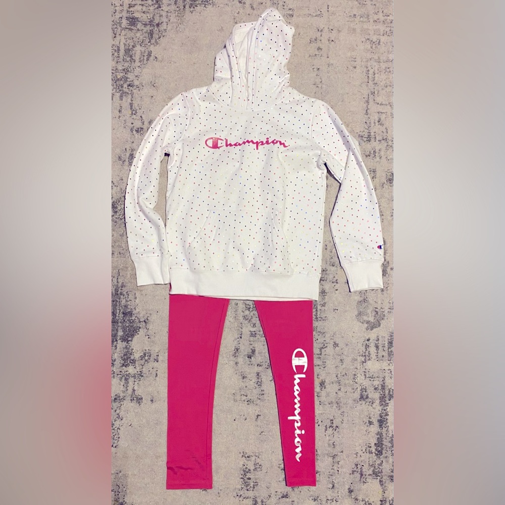 New W/O tags! Girls champion hoodie and leggings. Size 14/16!